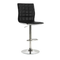 Coaster Furniture 122087 Upholstered Adjustable Bar Stools Black and Chrome (Set of 2)